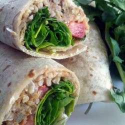 Wrap vegetariano arroz integral y lentejas