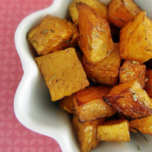 Calabaza moscada (butternut squash) rostizada con tomillo y balsámico