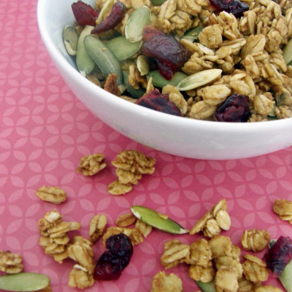 Granola de calabaza y arándanos