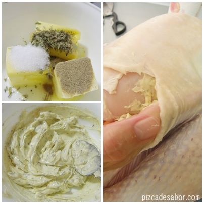 Pavo al horno sencillo y jugoso con mantequilla a las hierbas – Pizca de Sabor