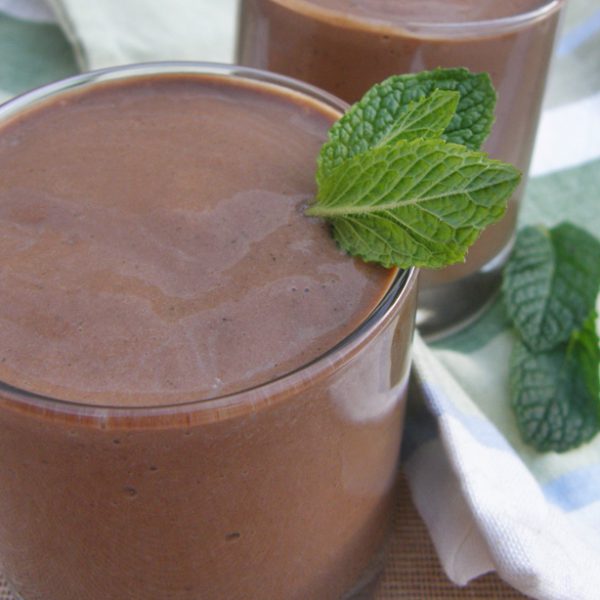 Smoothie menta con chocolate (saludable)