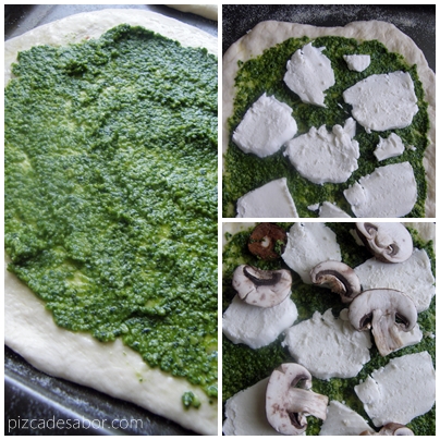 Pizza vegetariana con pesto – Pizca de Sabor