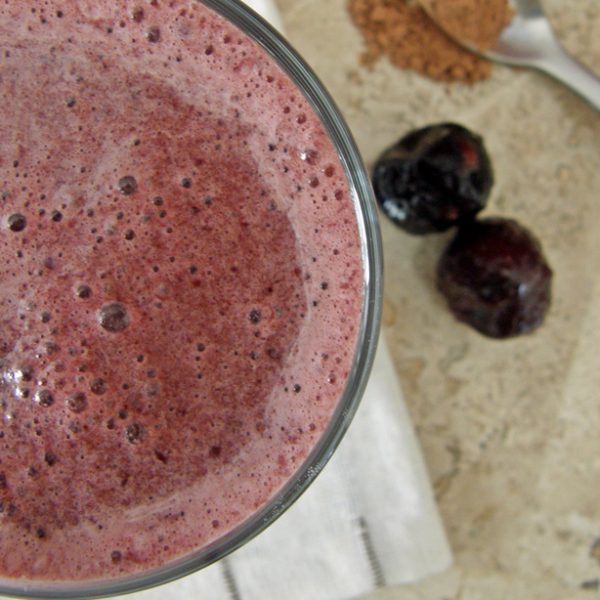 Smoothie de cerezas con chocolate