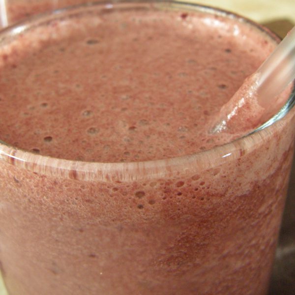 Smoothie de cereza, chocolate y plátano