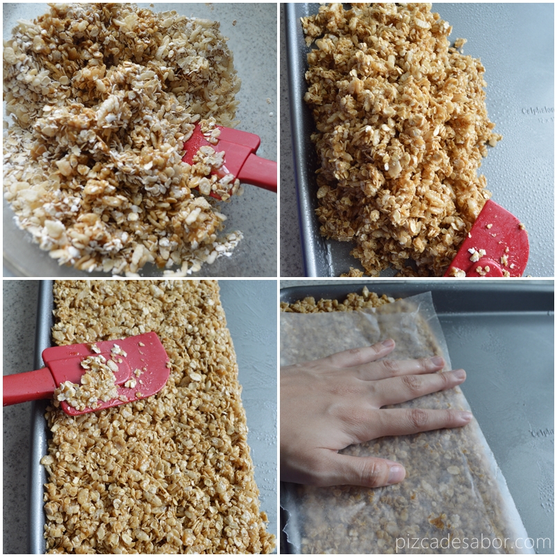 Barritas de granola caseras (sin prender el horno, sin gluten y fáciles) – www.pizcadesabor.com 