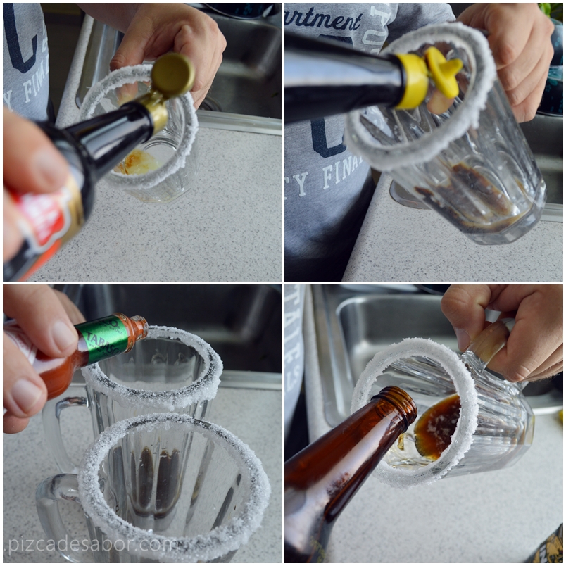 Cómo hacer una michelada y clamacheve (o vaso michelado y michelada con clamato) www.pizcadesabor.com 