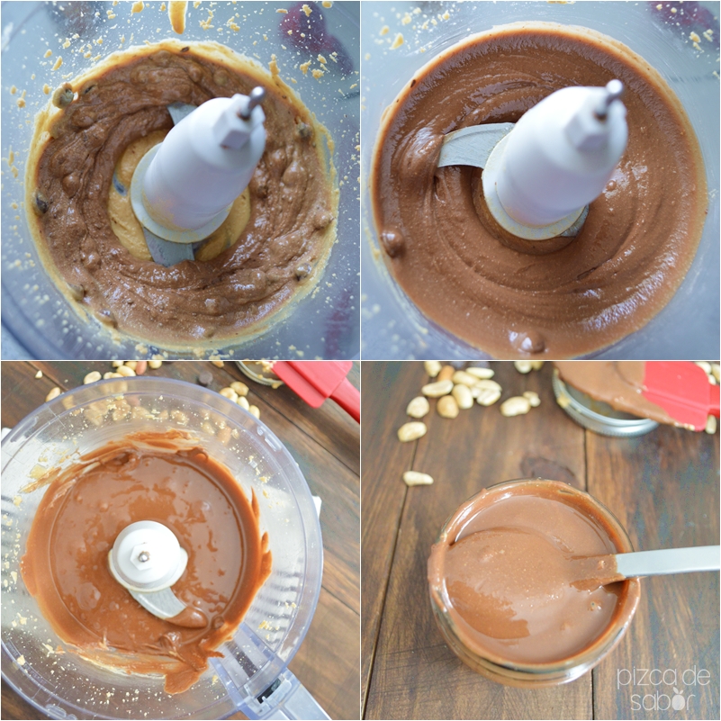 Crema o mantequilla de cacahuate con chocolate (peanut butter) www.pizcadesabor.com