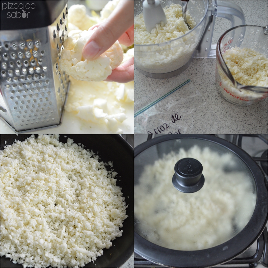 Como hacer arroz de coliflor www.pizcadesabor.com