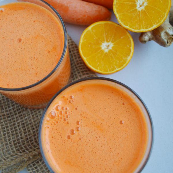 Jugo de zanahoria, naranja y jengibre