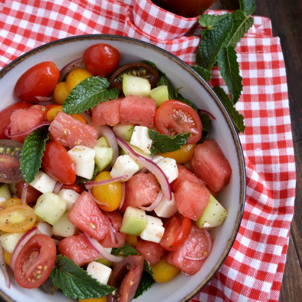 Ensalada de sandía y tomate