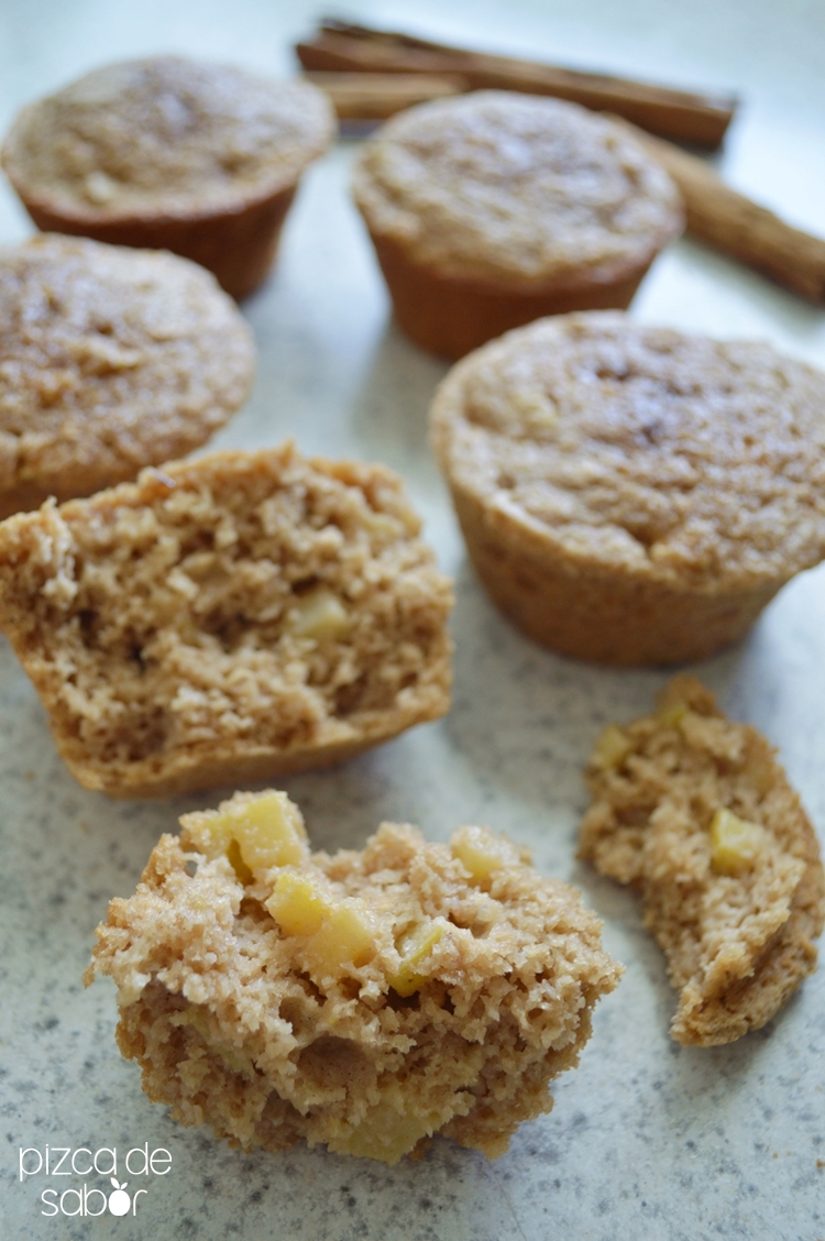 Muffins de manzana, canela y avena (sin trigo) Pizca de Sabor