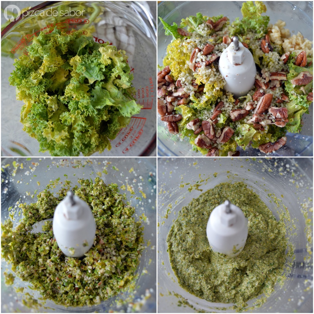 Pesto de kale (berza) y hemp o superpesto  vegano (con superalimentos – superfoods) www.pizcadesabor.com 