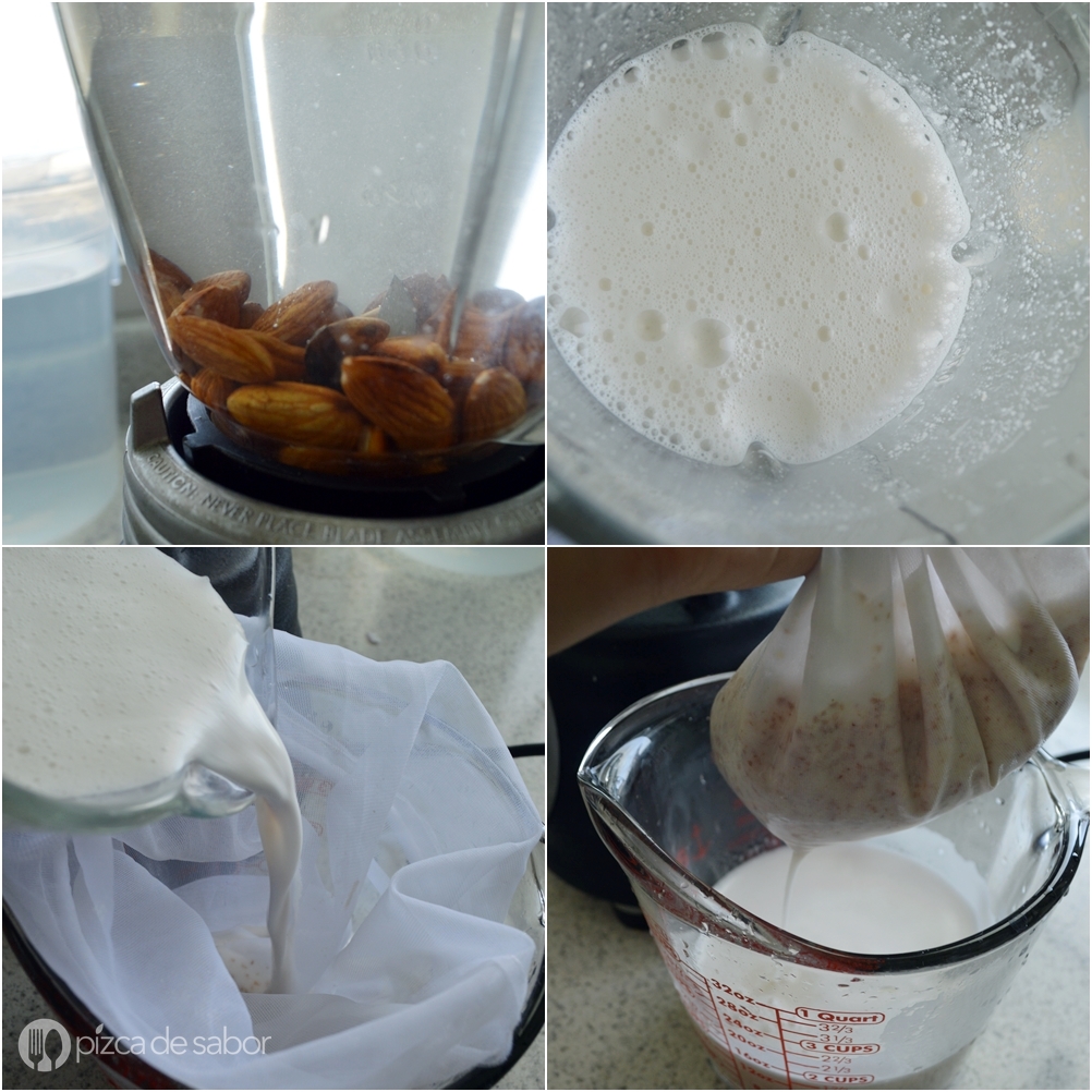 Cómo hacer leche de almendra www.pizcadesabor.com 