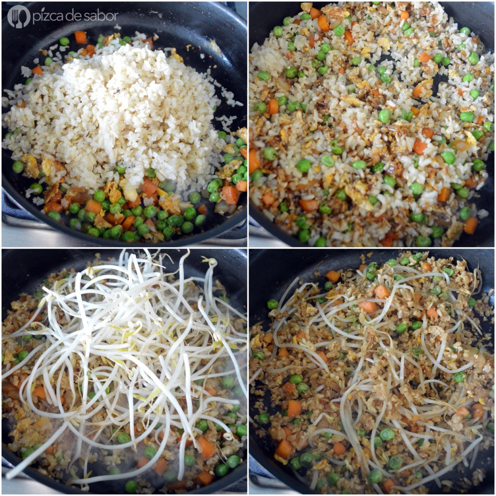 Cómo hacer arroz frito (arroz integral) www.pizcadesabor.com 