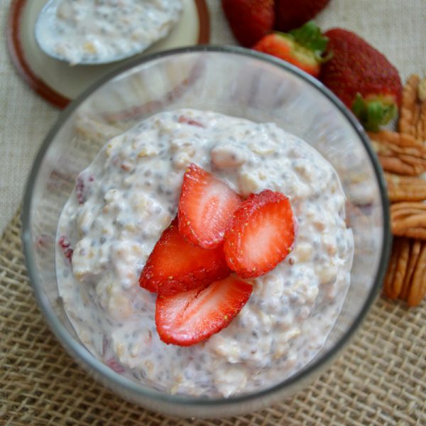 Avena fresas con crema