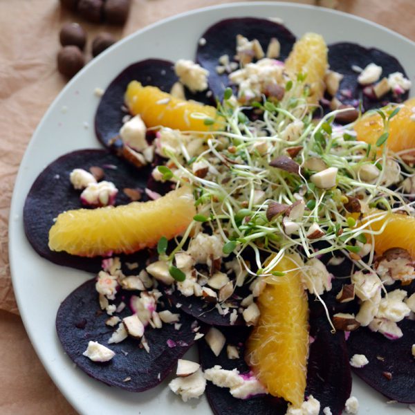 Carpaccio o ensalada de betabel con naranja