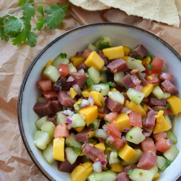 Ceviche de atún con mango