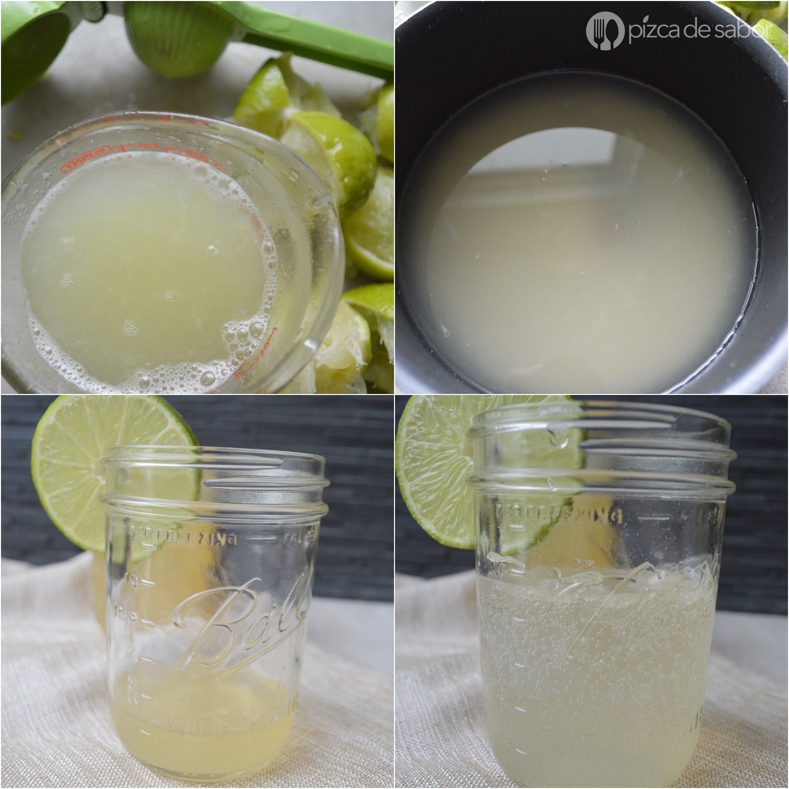 Concentrado para limonada (Jarabe de limón) - Cómo hacer una limonada mineral y natural fácil www.pizcadesabor.com