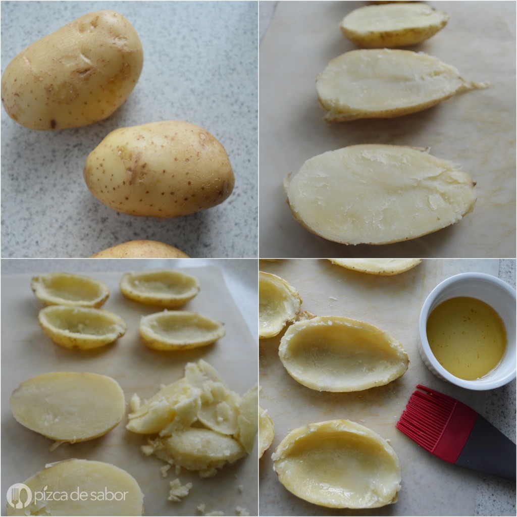 Cómo hacer cáscaras de papa o potato skins www.pizcadesabor.com 