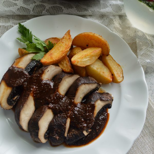 Portobello en salsa de ciruela