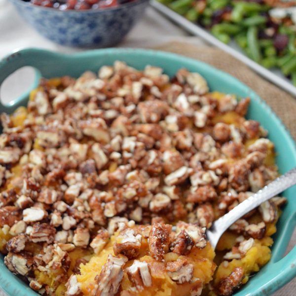 Puré de camote con nueces