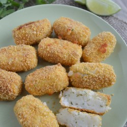 Tortitas o croquetas de papa con queso crema www.pizcadesabor.com