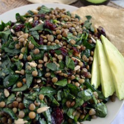 Ensalada de lentejas con espinaca www.pizcadesabor.com