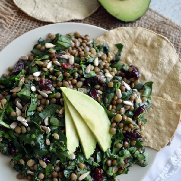 Ensalada de lentejas con espinaca