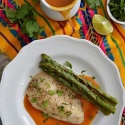 Pescado con salsa de mango www.pizcadesabor.com