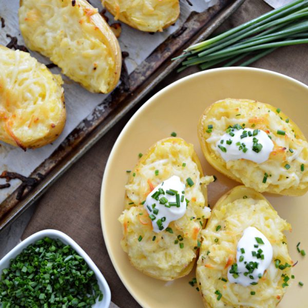 Papa al horno rellena o twice baked potatoes