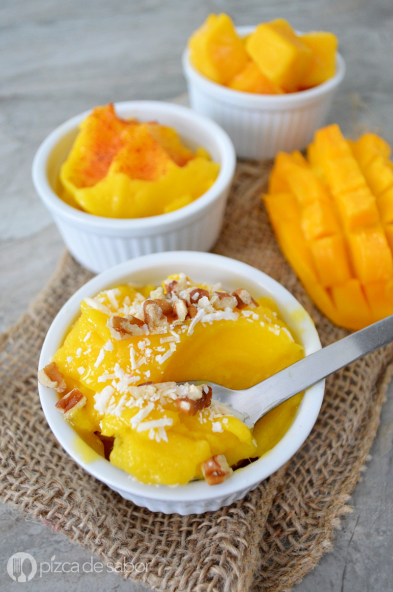 Helado de mango saludable en 5 minutos www.pizcadesabor.com 