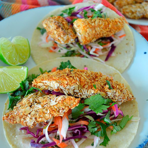 Tacos de pescado empanizado