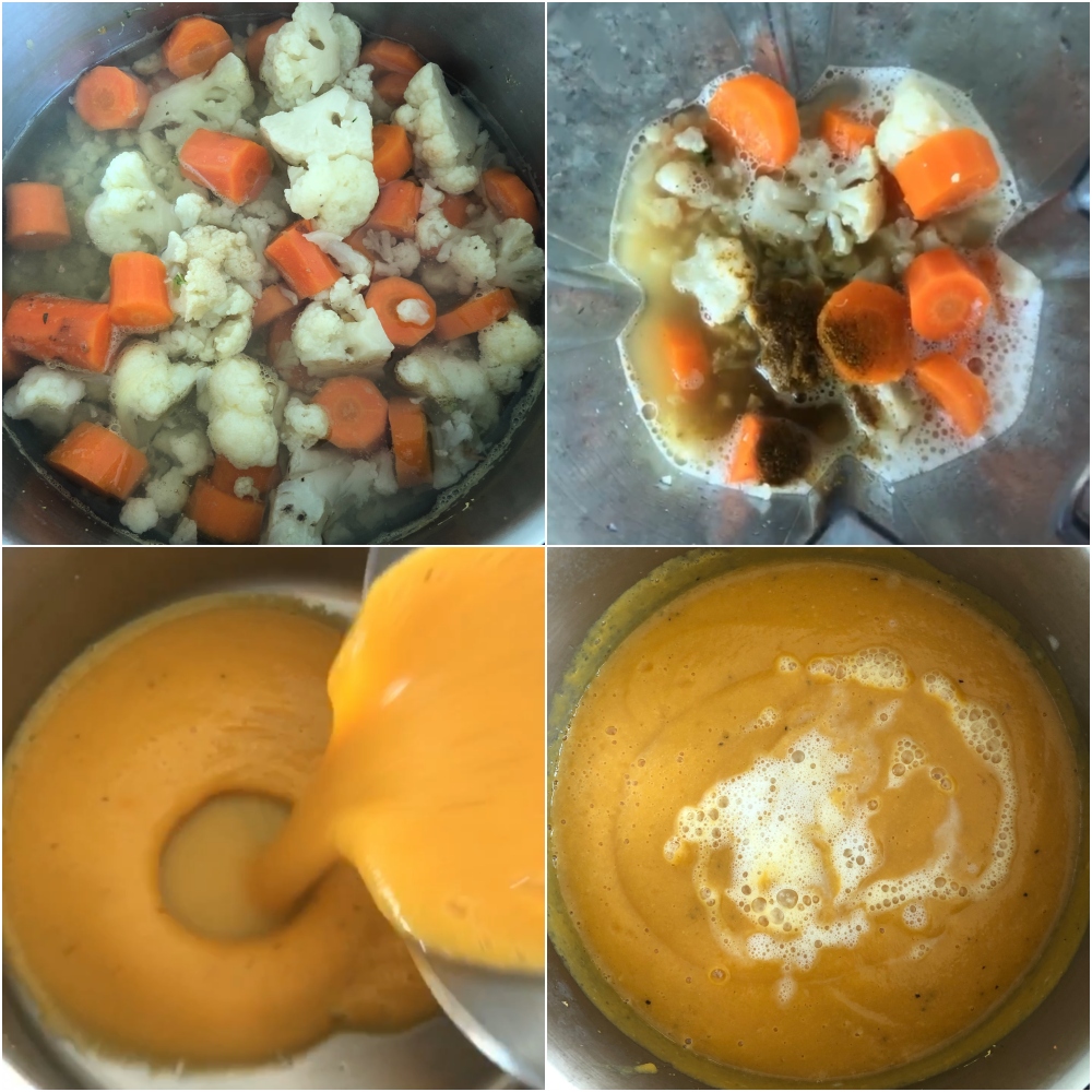 Crema de zanahoria y coliflor www.pizcadesabor.com 
