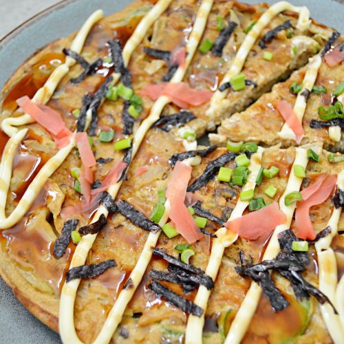 Okonomiyaki o pancake japonés salado www.pizcadesabor.com