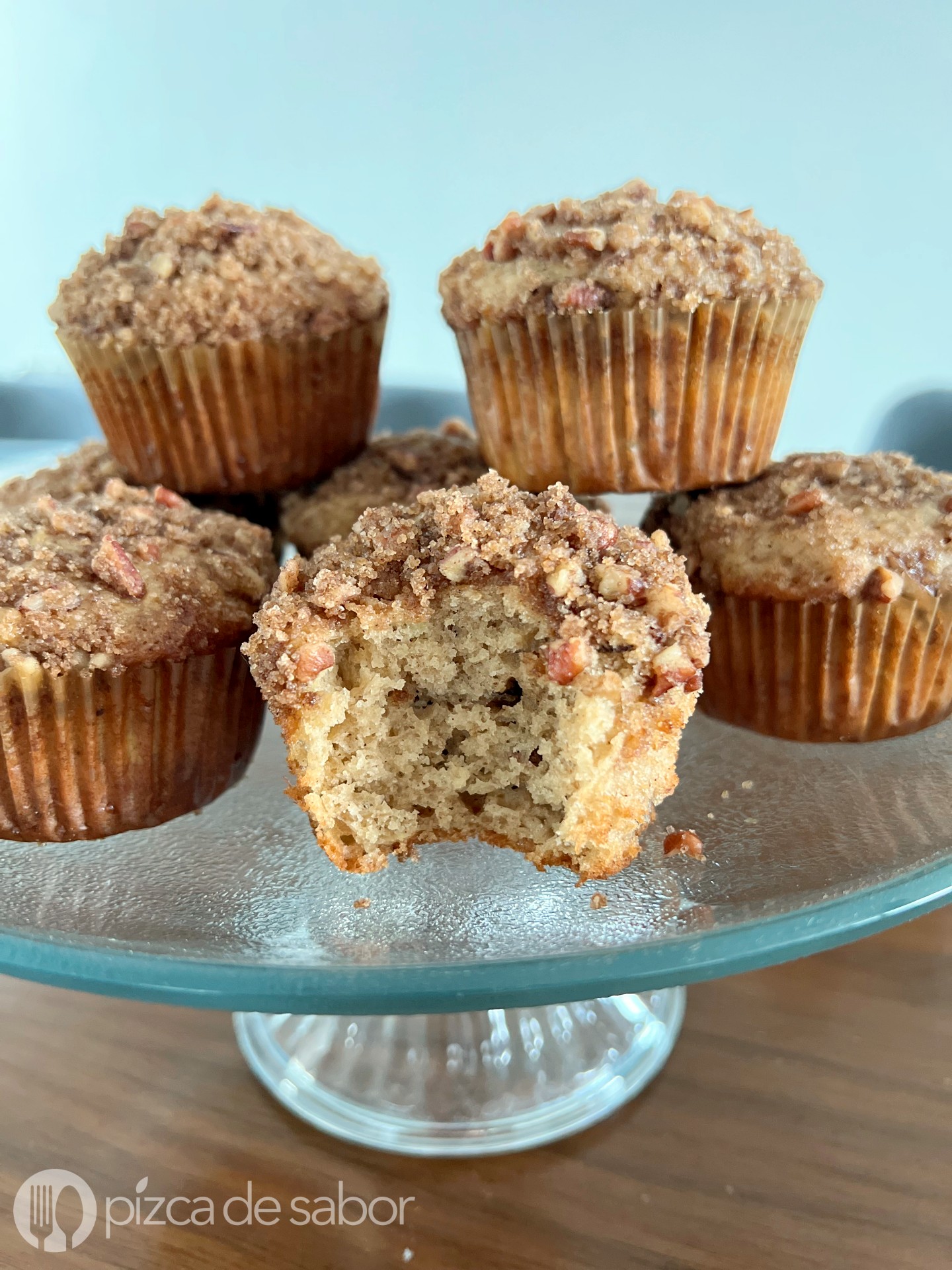 Muffins de plátano con nuez Pizca de Sabor