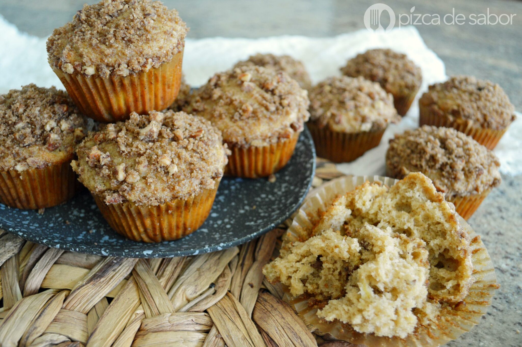 Muffins de plátano con nuez Pizca de Sabor