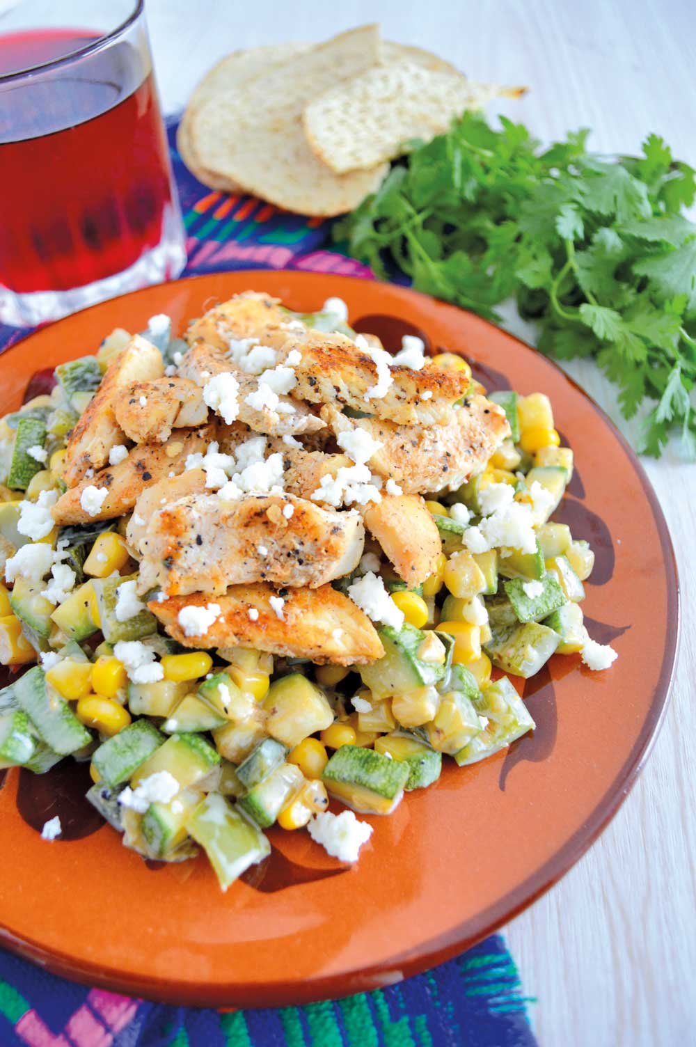 Calabacitas Con Elote Y Pollo - Pizca De Sabor